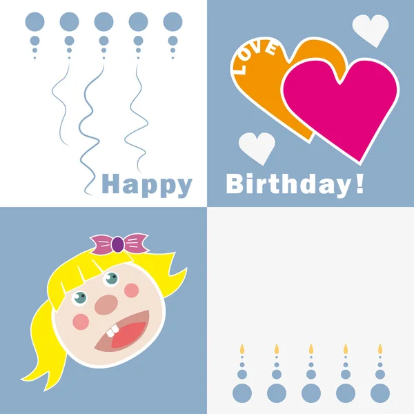 Bonne carte d'anniversaire pour une petite fille — Image vectorielle