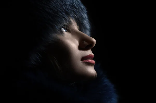 Girl in furs. — Stock Photo, Image