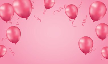 Balonlar vektör illüstrasyonu. Kutlama arkaplan şablonu