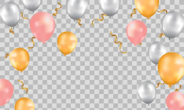 Balloons Vector Illustration Celebration Background Template — Stock Vector