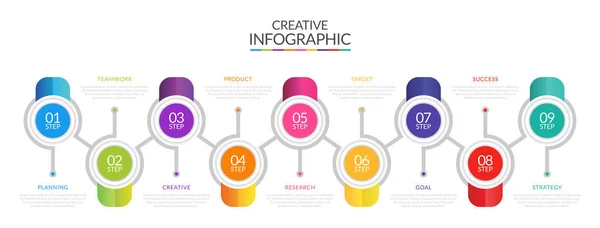 Modelo Design Infográfico Colorido — Vetor de Stock