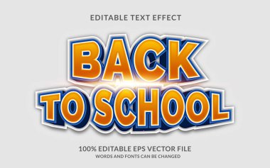 Okula geri dön düzenlenebilir metin efekti