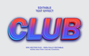 Kulüp Düzenlenebilir metin efekti