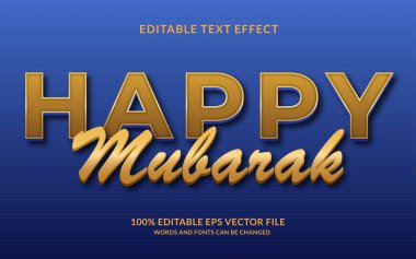 Mutlu Mübarek Düzenlenebilir metin efekti