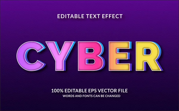 Efekt Editovatelného Textu Cyber — Stockový vektor