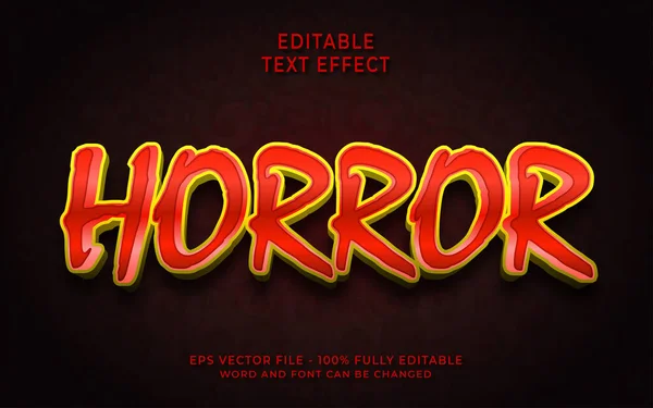 Horror Editierbarer Texteffekt — Stockvektor