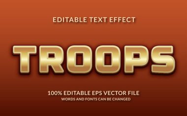 Askerler düzenlenebilir metin efekti