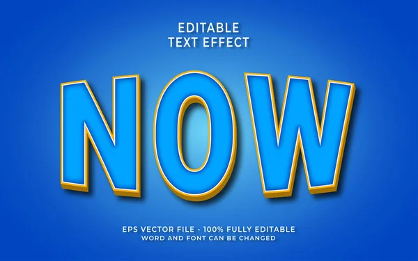Now Editable Text Effect — Stockový vektor