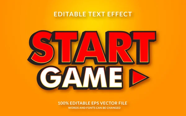 Start Game Editable Text Effect — Stockový vektor