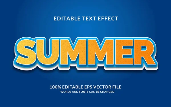 Efecto Texto Editable Verano — Vector de stock