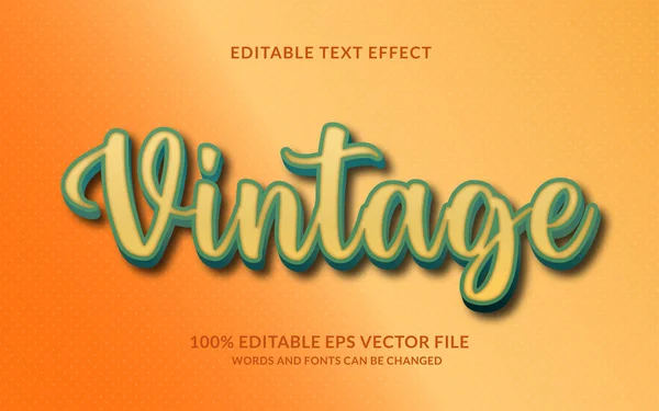 Vintage Bewerkbaar Teksteffect — Stockvector