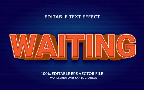 Waiting Editable Text Effect — Stockvektor
