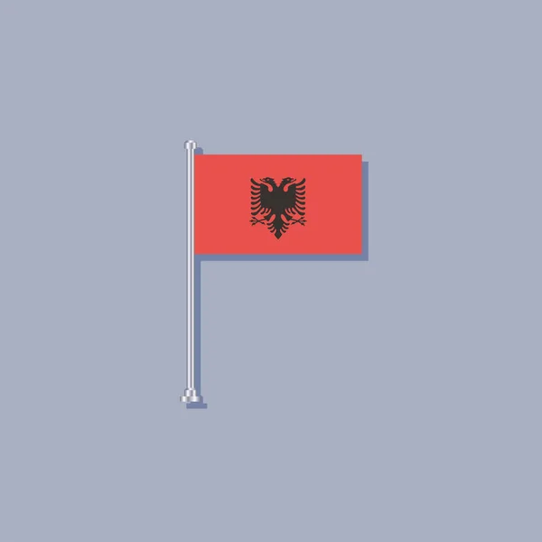 Illustration Albania Flag Template — Stockový vektor