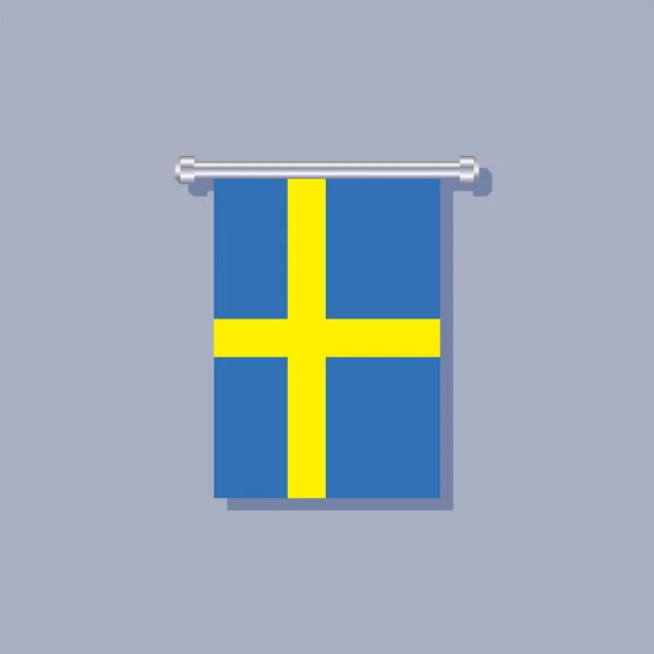 Illustration Sweden Flag Template — Vetor de Stock