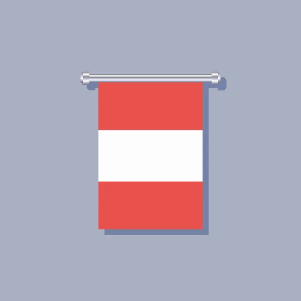 Illustration Austria Flag Template — Vetor de Stock