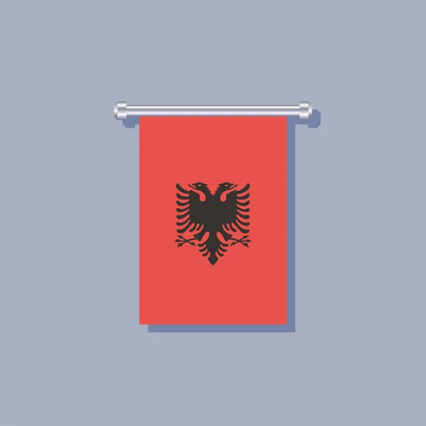 Illustration Albania Flag Template — Wektor stockowy