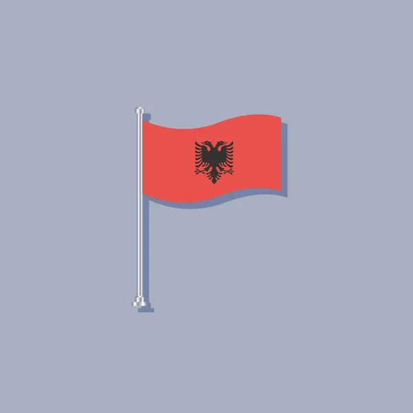 Illustration Albania Flag Template — Stockový vektor