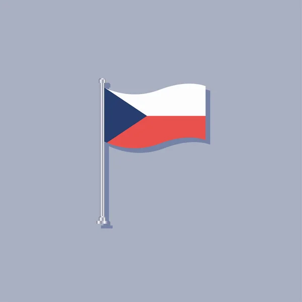 Illustration Czech Republic Flag Template — 스톡 벡터