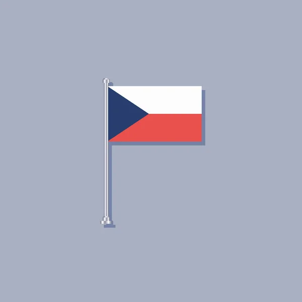 Illustration Czech Republic Flag Template — 스톡 벡터