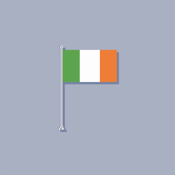 Illustration Ireland Flag Template — Archivo Imágenes Vectoriales