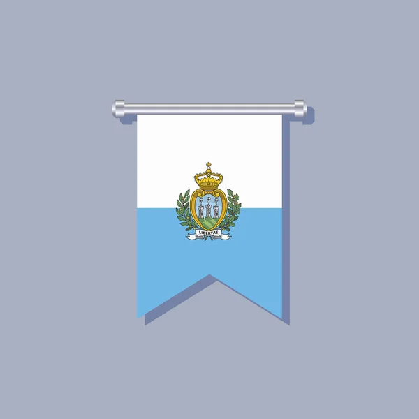 Illustration San Marino Flag Template — Stok Vektör