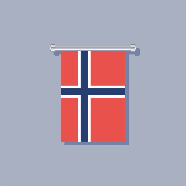Illustration Norway Flag Template — 스톡 벡터