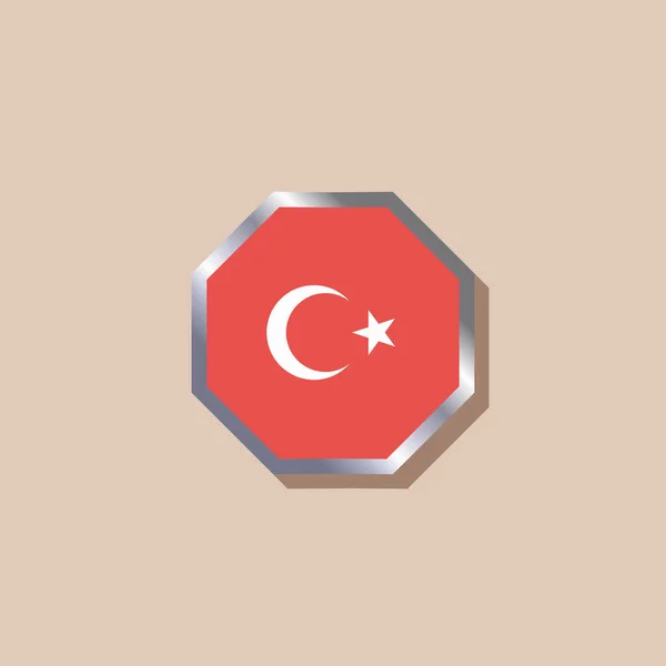 Illustration Turkey Flag Template — Vettoriale Stock