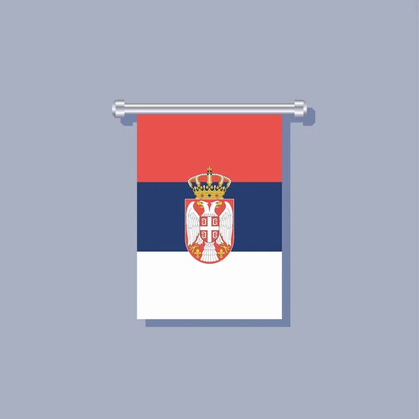 Illustration Serbia Flag Template — Stockvector