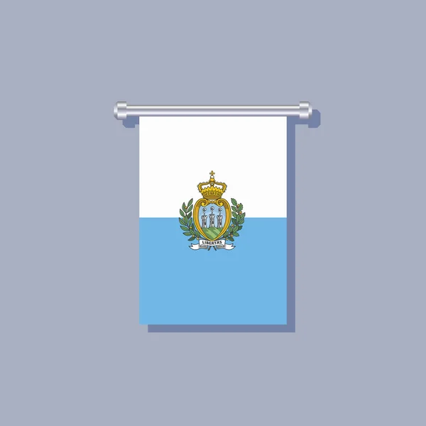 Illustration San Marino Flag Template — Stockvektor