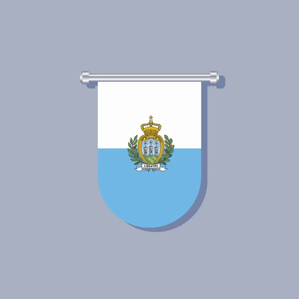 Illustration San Marino Flag Template — Stok Vektör