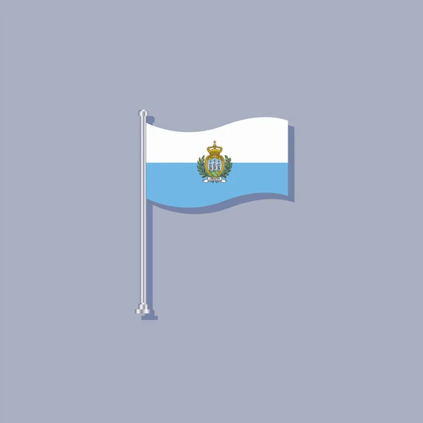 Illustration San Marino Flag Template — 스톡 벡터
