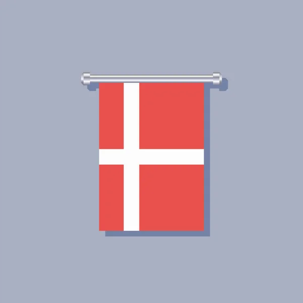 Illustration Denmark Flag Template — ストックベクタ