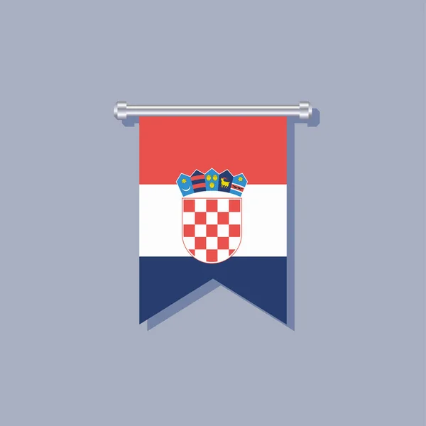 Flagillustration Croatia Flag Template — ストックベクタ