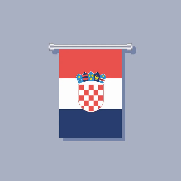 Flagillustration Croatia Flag Template — Stock Vector