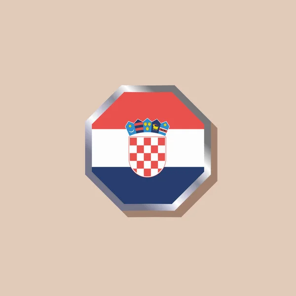 Flagillustration Croatia Flag Template —  Vetores de Stock