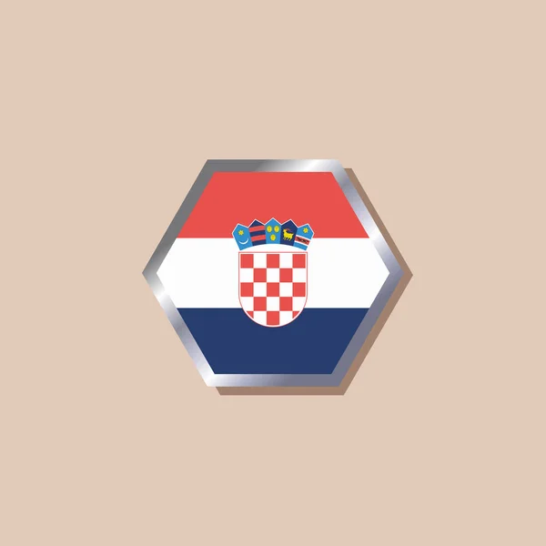 Flagillustration Croatia Flag Template —  Vetores de Stock