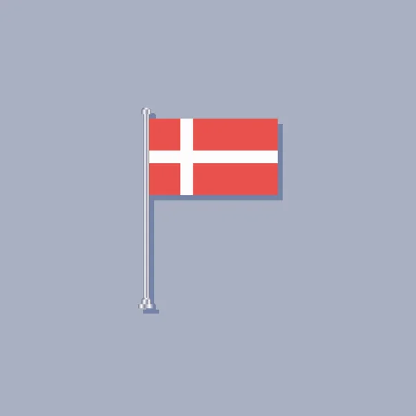 Illustration Denmark Flag Template — Vector de stock
