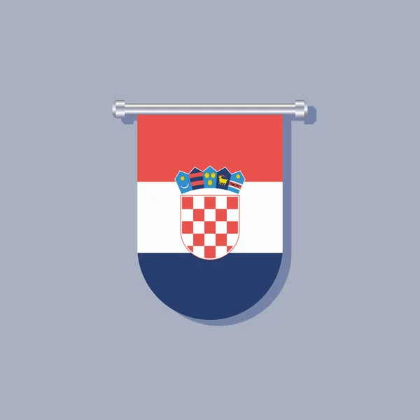 Flagillustration Croatia Flag Template — Stockvektor