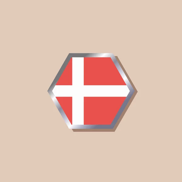 Illustration Denmark Flag Template — Stok Vektör