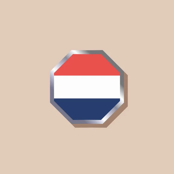 Illustration Netherlands Flag Template — Stock Vector