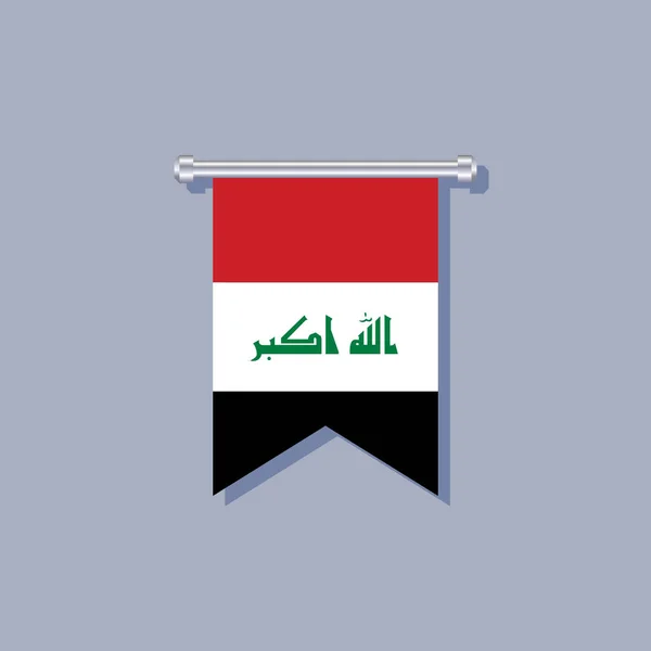 Illustration Iraq Flag Template — Vetor de Stock