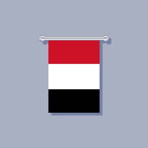 Иллюстрация Шаблона Флага Йемена — стоковый вектор
