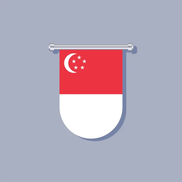 Illustration Singapore Flag Template — ストックベクタ