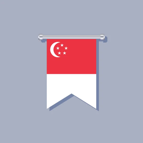 Illustration Singapore Flag Template — ストックベクタ