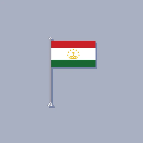 Illustration Tajikistan Flag Template — Stockový vektor