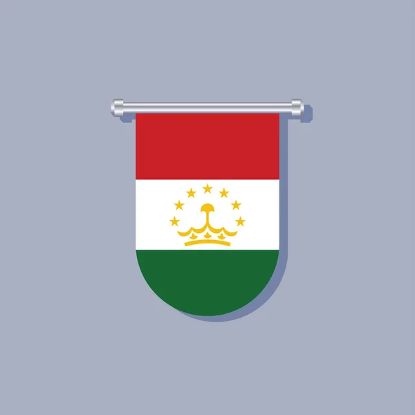 Illustration Tajikistan Flag Template — Wektor stockowy