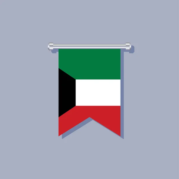 Illustration Kuwait Flag Template — Stok Vektör