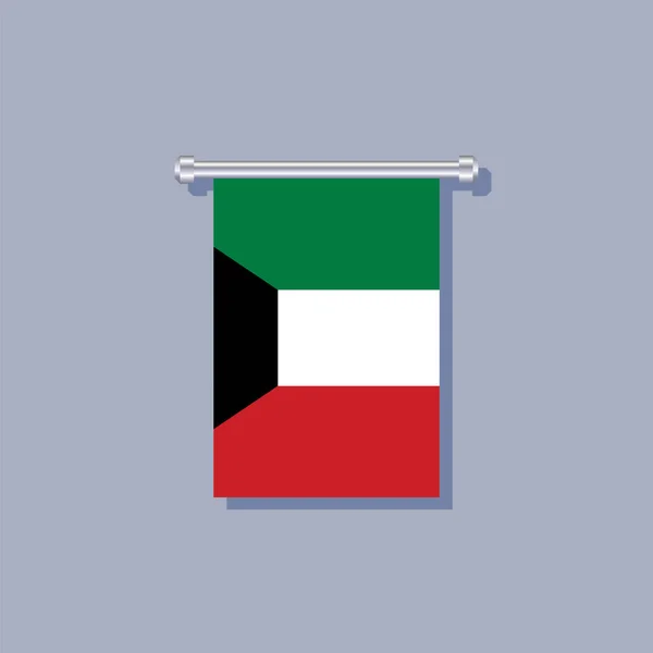 Illustration Kuwait Flag Template — ストックベクタ
