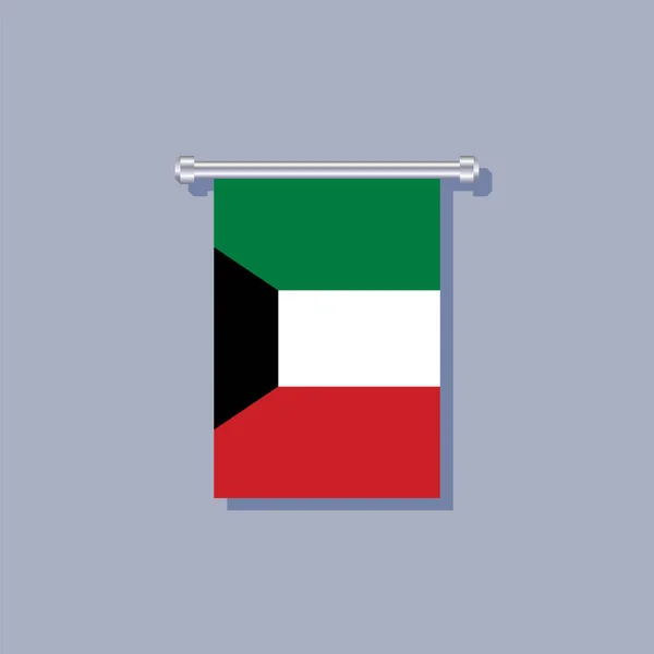 Illustration Kuwait Flag Template — Stockvektor