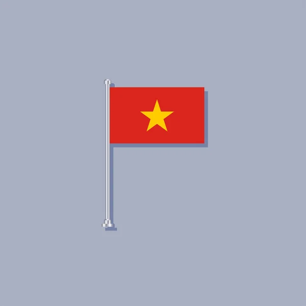 Illustration Vietnam Flag Template - Stok Vektor